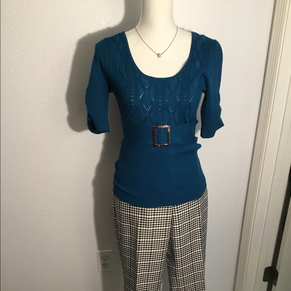 Cut Style Belted Sweater